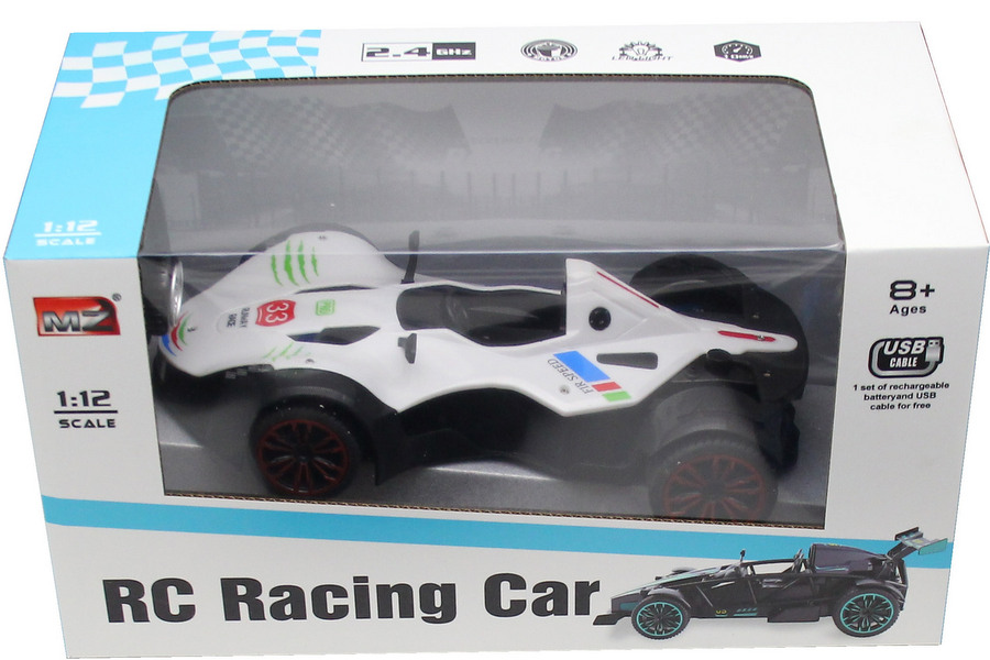 Радиоуправляема Състезателна Колa 1:12 – R/C Racing Car със USB Зарядна Батерия и Дистанционно с Фина Настройка, 41×22×22 см